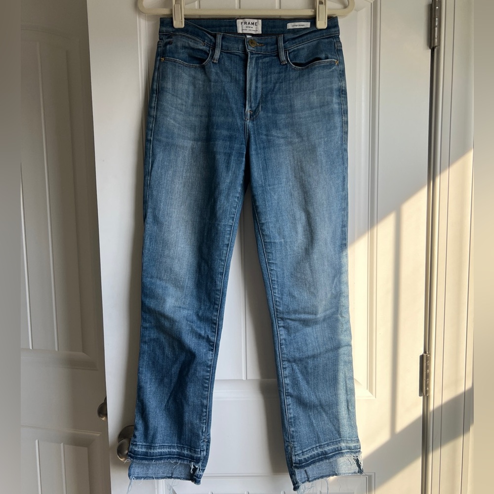 Frame Denim Le High Straight Light Blue Jeans